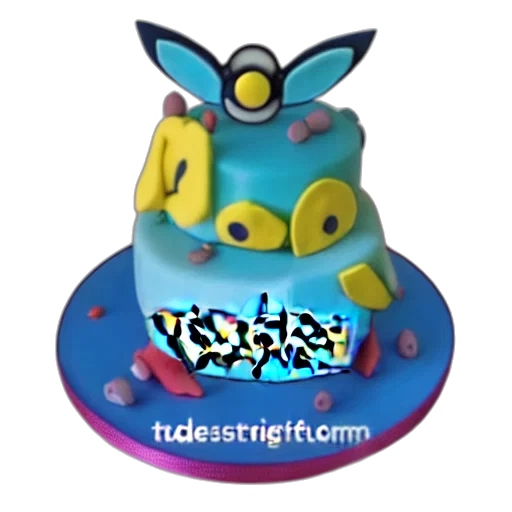 3d render, cute, pokemon, cake transparent PNG cut-out