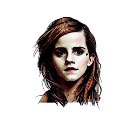 face, hair, jacket, photorealistic, pixel art, concept art, cartoon, emma transparent PNG cut-out