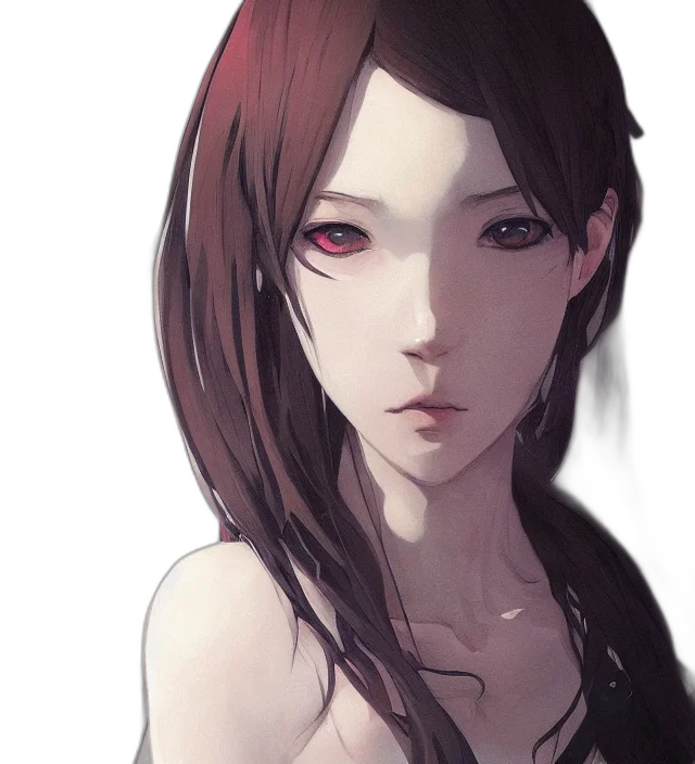 face, mask, creature, anime, fantasy art, concept art, pixel art, red transparent PNG cut-out
