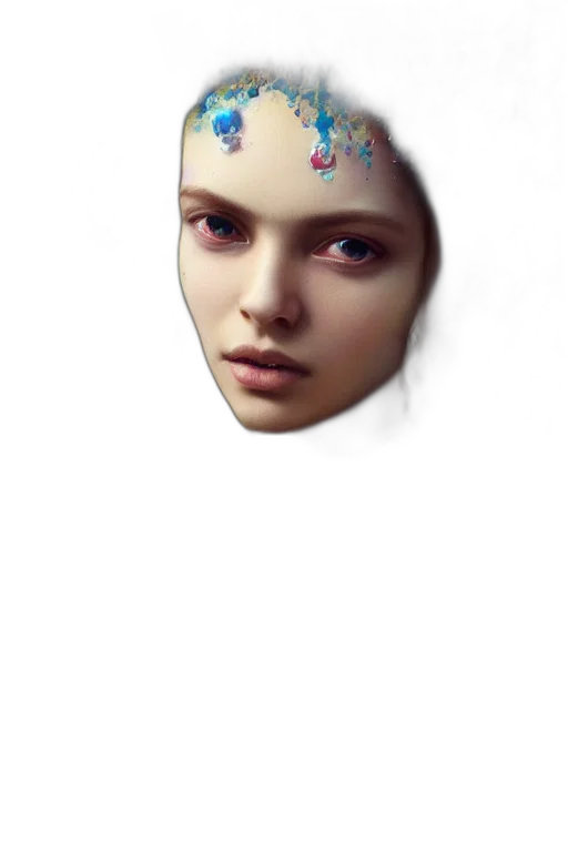 face, mask, crown, jewelry, photorealistic, 3d render, fantasy art, concept art transparent PNG cut-out
