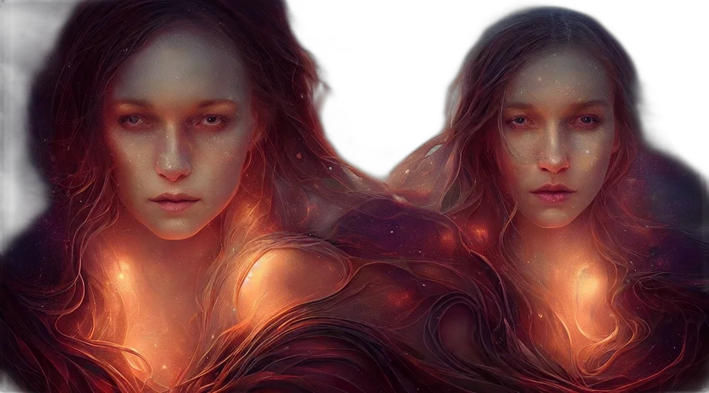 fantasy art, photorealistic, concept art, comic book art, fire, outer space, red, epic transparent PNG cut-out