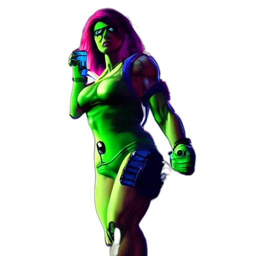 weapon, concept art, comic book art, 3d render, pixel art, neon lights, neon, green transparent PNG cut-out