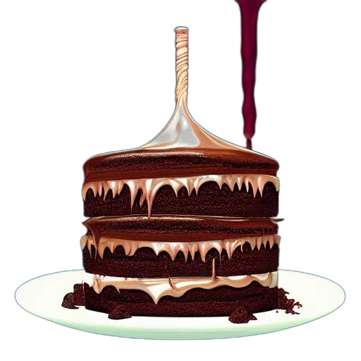food, crown, staff, 3d render, pixel art, photorealistic, chocolate, cake transparent PNG cut-out