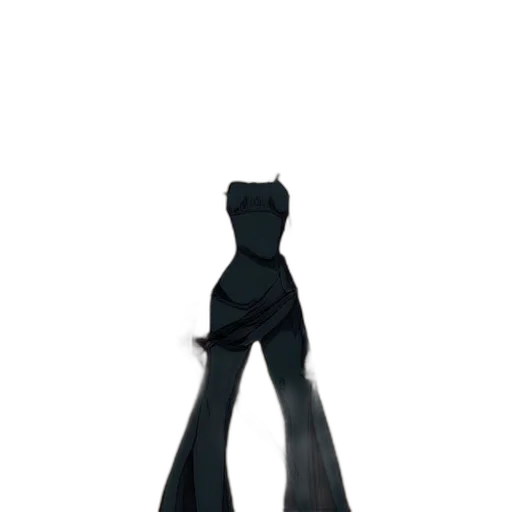 dress, staff, jacket, umbrella, 3d render, concept art, dark, monochrome transparent PNG cut-out