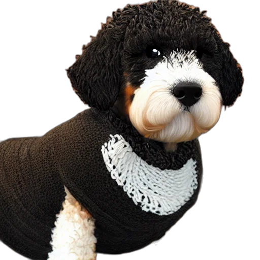 jacket, animal, photorealistic, monochrome, closeup, illustration, distinguished, knitted transparent PNG cut-out