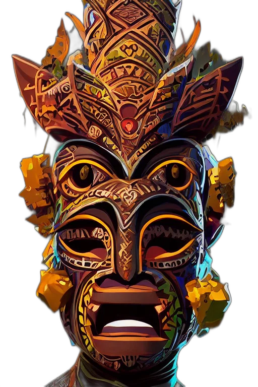 mask, face, crown, staff transparent PNG cut-out