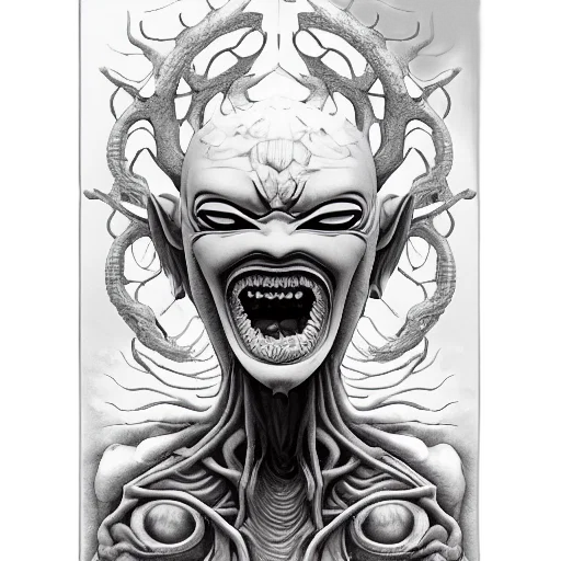 face, creature, mask, concept art transparent PNG cut-out