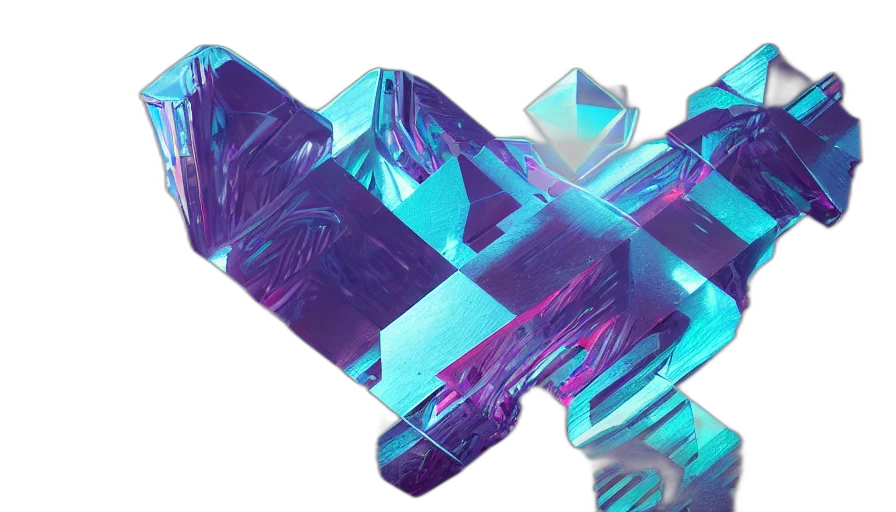 jewelry, sword, crown, weapon, vaporwave, 3d render, concept art, cyberpunk transparent PNG cut-out