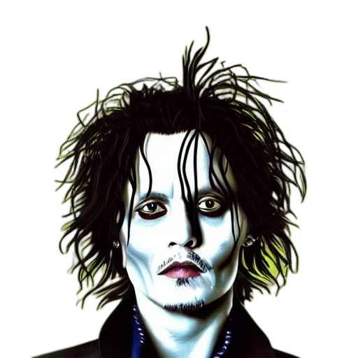 face, photorealistic, cartoon, comic book art, concept art, portrait, johnny, depp transparent PNG cut-out