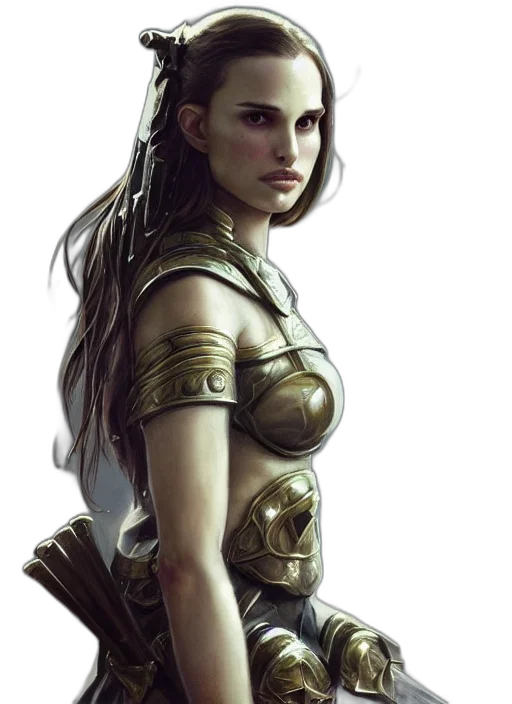 fantasy art, concept art, photorealistic, comic book art, golden, earth tones, young, natalie transparent PNG cut-out
