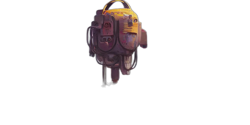 robot, weapon, mask, staff transparent PNG cut-out
