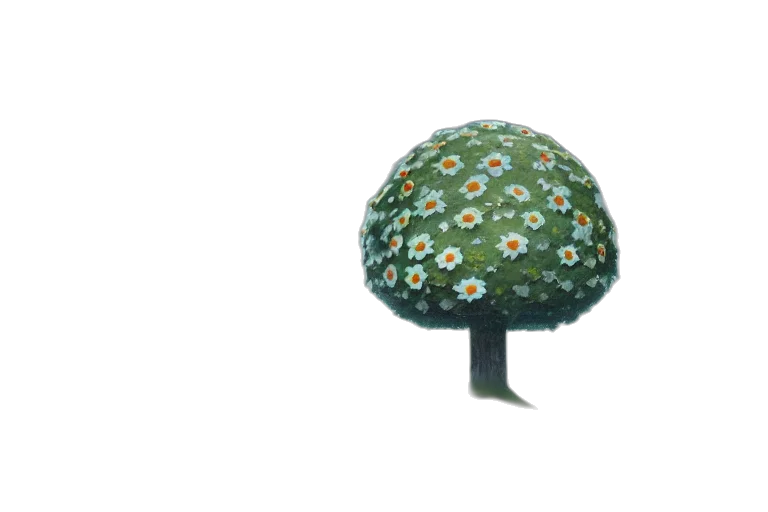 tree, crown, hat, umbrella, 3d render, concept art, photorealistic, pixel art transparent PNG cut-out