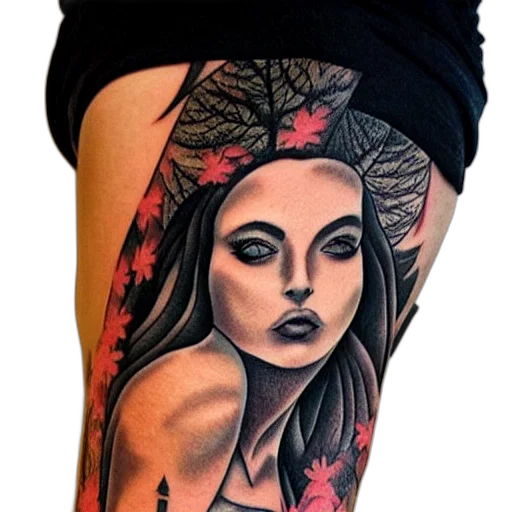 photorealistic, fantasy art, concept art, cartoon, dark, tattoo, realism, design transparent PNG cut-out