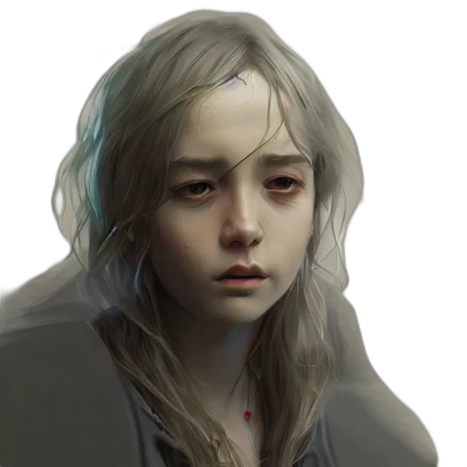 face, creature, mask, hair, concept art, photorealistic, fantasy art, watercolor transparent PNG cut-out