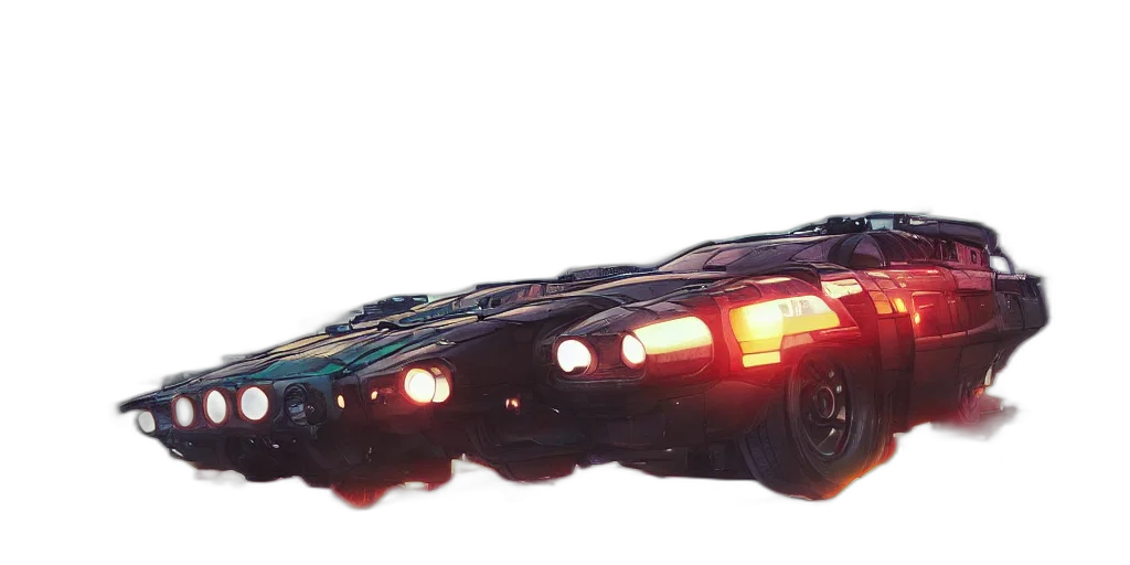 car, weapon, concept art, cyberpunk, 3d render, comic book art, hover, blade transparent PNG cut-out
