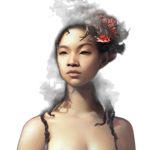 face, crown, dress, mask, fantasy art, photorealistic, concept art, oil painting transparent PNG cut-out
