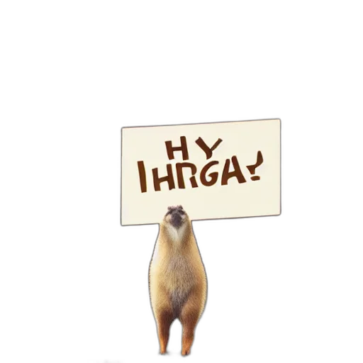 animal, hat, staff, realistic, high, quality, photo, capybara transparent PNG cut-out