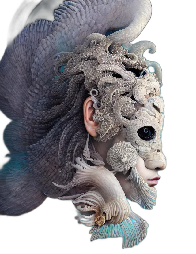 mask, creature, face, dragon transparent PNG cut-out