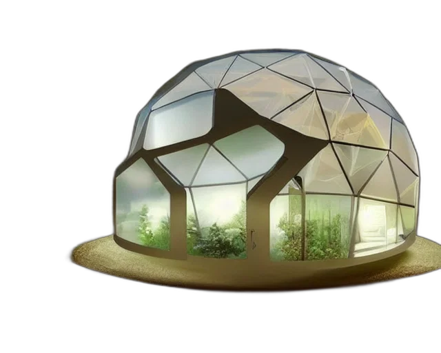 hat, umbrella, concept art, 3d render, futuristic, innovation, modular, dome transparent PNG cut-out