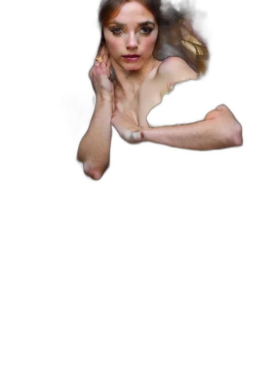 face, hair, staff, dress transparent PNG cut-out