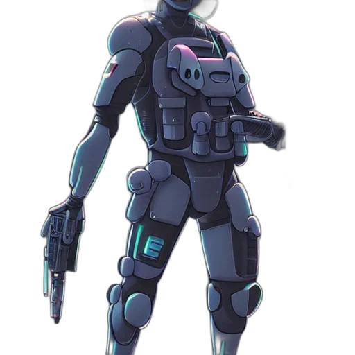robot, weapon, concept art, pixel art transparent PNG cut-out