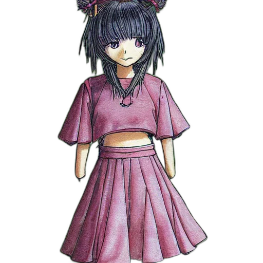 dress, staff, watercolor, anime transparent PNG cut-out