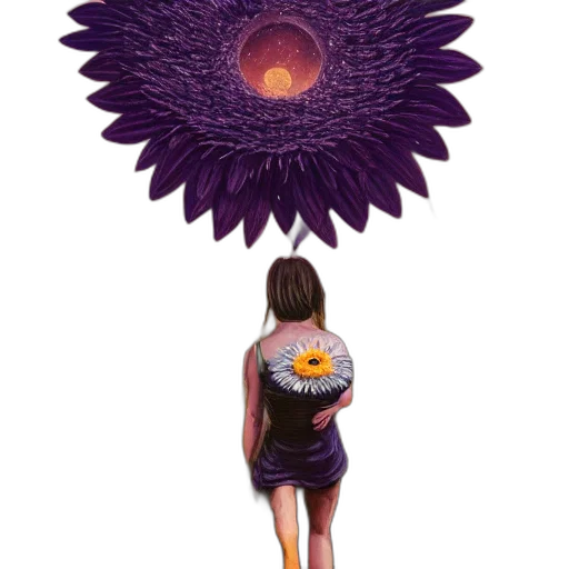 flower, dress, umbrella, crown, concept art, pixel art, fantasy art, watercolor transparent PNG cut-out