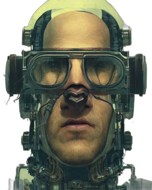 robot, face, mask, staff, cyberpunk, concept art, 3d render, photorealistic transparent PNG cut-out