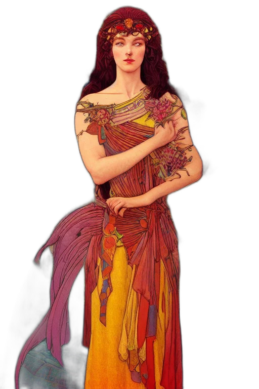 dress, jewelry, fantasy art, concept art transparent PNG cut-out