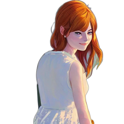 dress, face, concept art, cartoon, photorealistic, watercolor, pastel, colorful transparent PNG cut-out