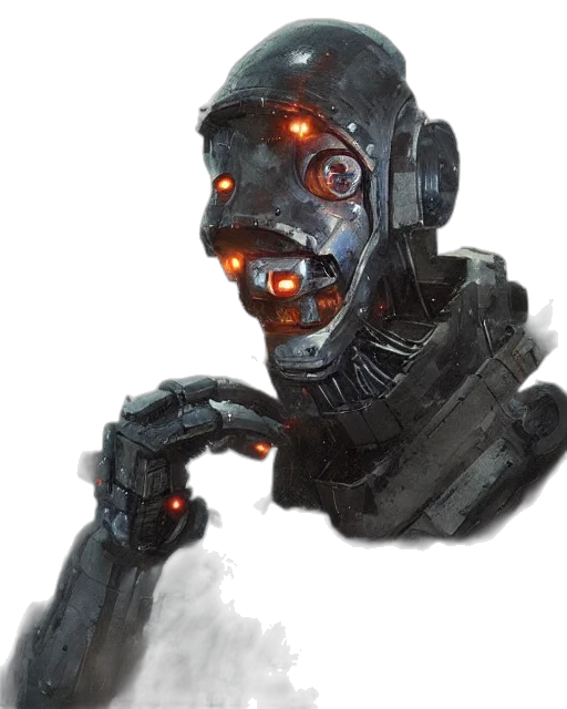 robot, mask, face, weapon transparent PNG cut-out