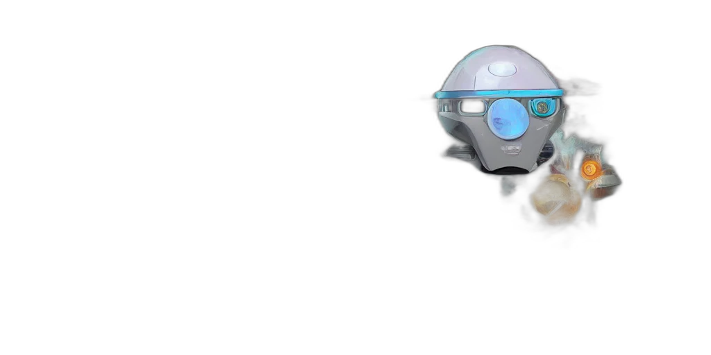 robot, mask, creature, 3d render, concept art, vaporwave, cyberpunk, outer space transparent PNG cut-out