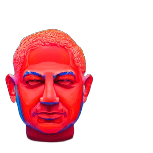 mask, face, crown, 3d render, vaporwave, photorealistic, concept art, red transparent PNG cut-out