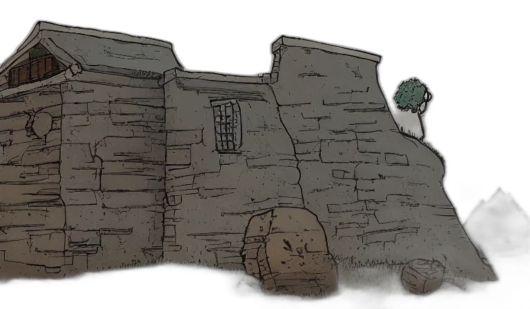 building, concept art, 3d render, watercolor transparent PNG cut-out