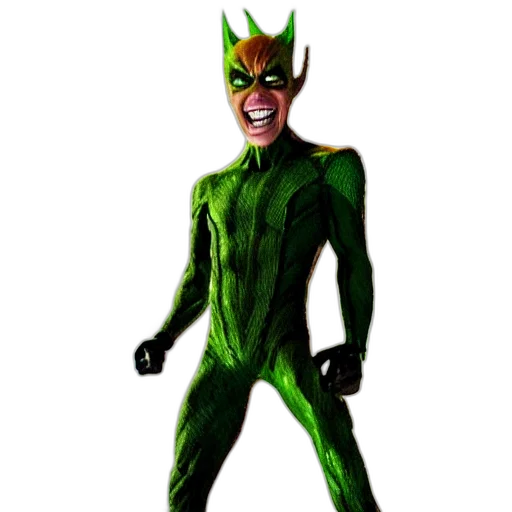 mask, creature, animal, dragon, comic book art, concept art, 3d render, green transparent PNG cut-out