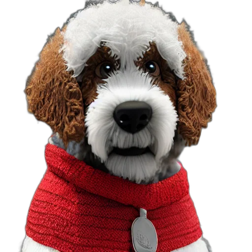 animal, jacket, staff, photorealistic, 3d render, closeup, illustration, knitted transparent PNG cut-out