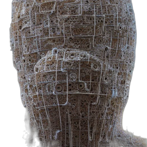 mask, face, crown, robot, 3d render, concept art, cyberpunk, photorealistic transparent PNG cut-out