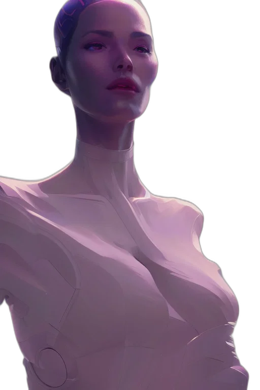 dress, robot, face, jewelry, concept art, 3d render, fantasy art, photorealistic transparent PNG cut-out
