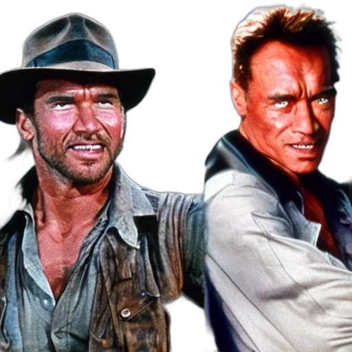 concept art, photorealistic, indiana, jones, but, played, arnold, schwarzenegger transparent PNG cut-out