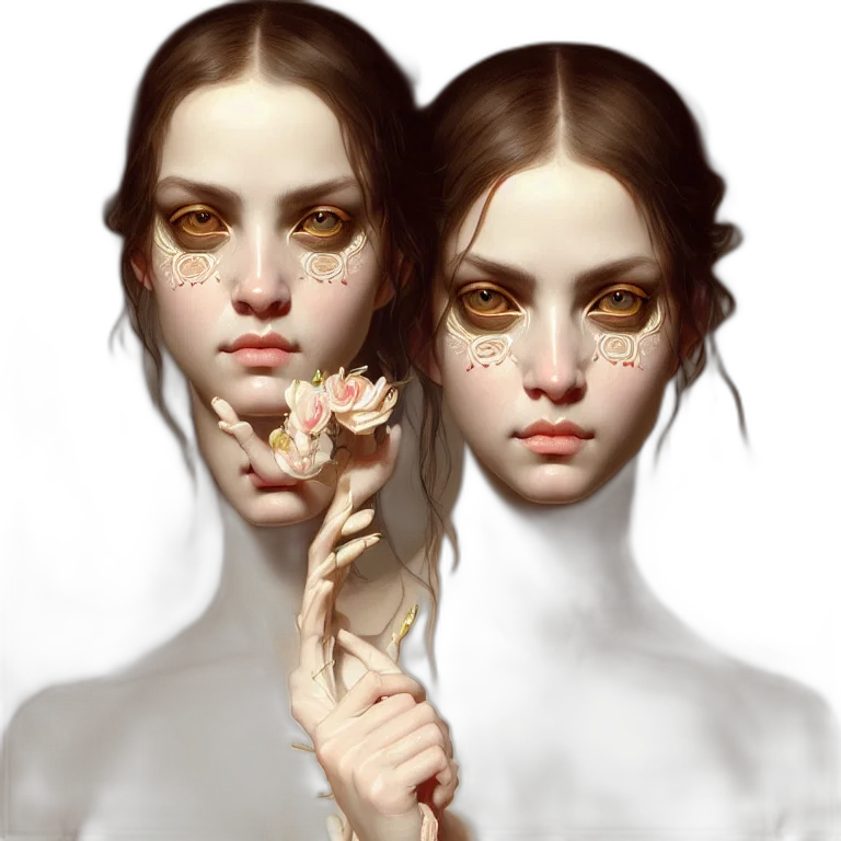 face, jewelry, mask, creature, fantasy art, concept art, photorealistic, pixel art transparent PNG cut-out