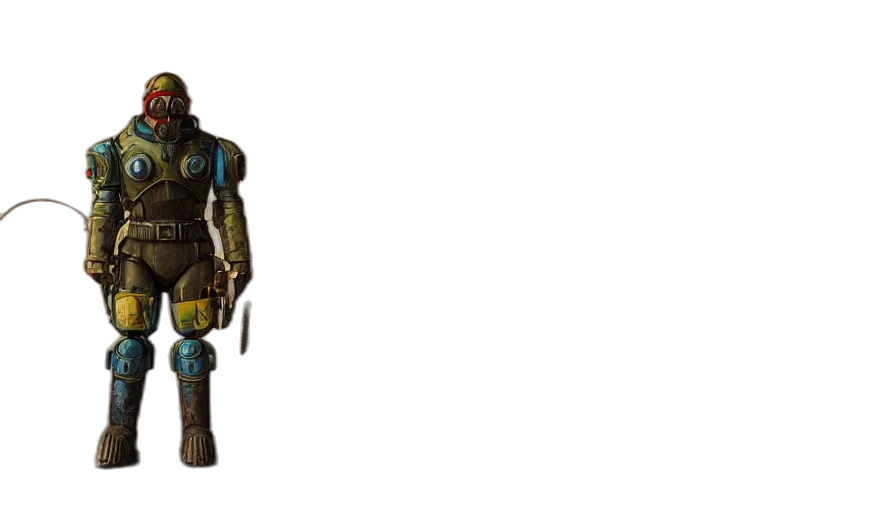 robot, staff, weapon, jacket transparent PNG cut-out