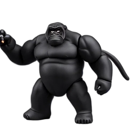 animal, creature, 3d render, concept art, cartoon, king, kong, nendoroid transparent PNG cut-out