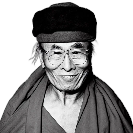 face, hat, mask, staff, photorealistic, his, holiness, dalai transparent PNG cut-out