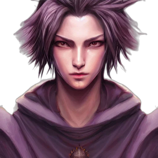 face, fantasy art, anime, watercolor transparent PNG cut-out