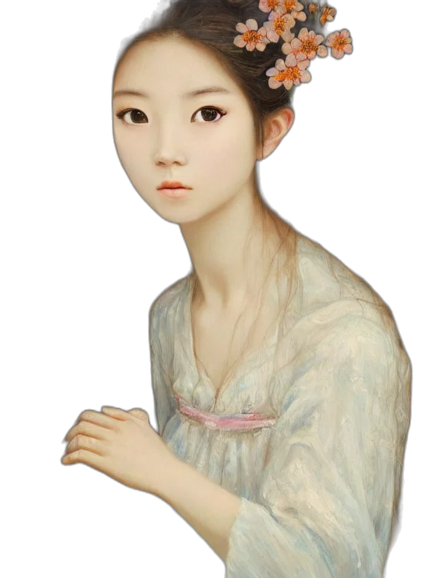 jewelry, face, dress, staff, photorealistic, oil painting, fantasy art, 3d render transparent PNG cut-out