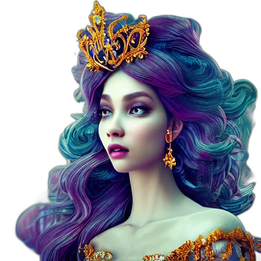 crown, jewelry, hair, fantasy art transparent PNG cut-out
