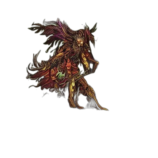 staff, dragon, hair, weapon transparent PNG cut-out