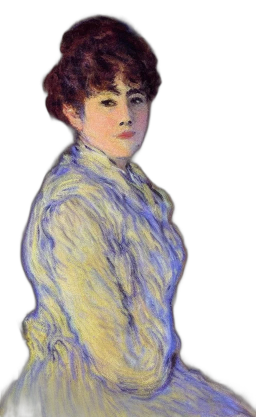 face, dress, staff, jacket, oil painting, photorealistic, blue, pastel transparent PNG cut-out