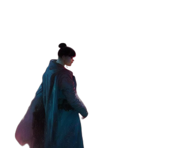 jacket, dress, staff, dragon transparent PNG cut-out