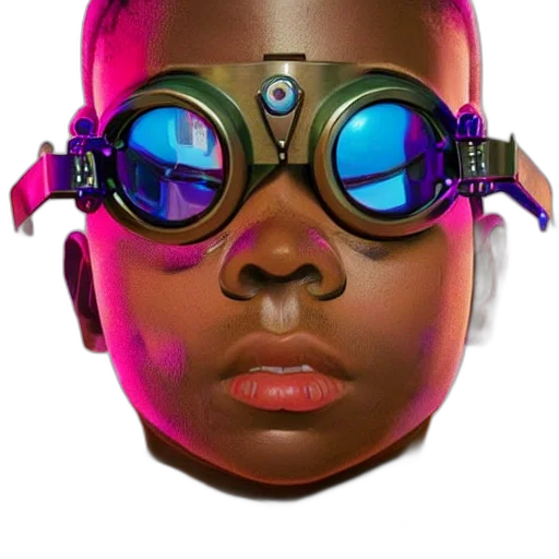 mask, robot, face, cyberpunk, concept art, vaporwave, 3d render, neon transparent PNG cut-out